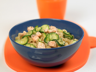 Pasta con zucchine e salmone